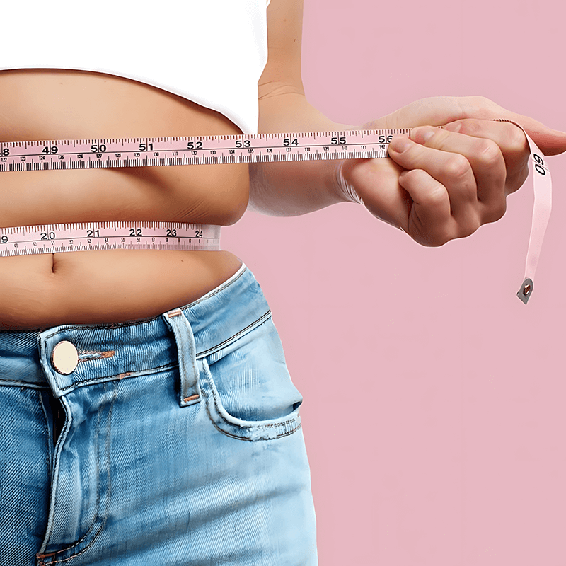 Woman Measuring her waist